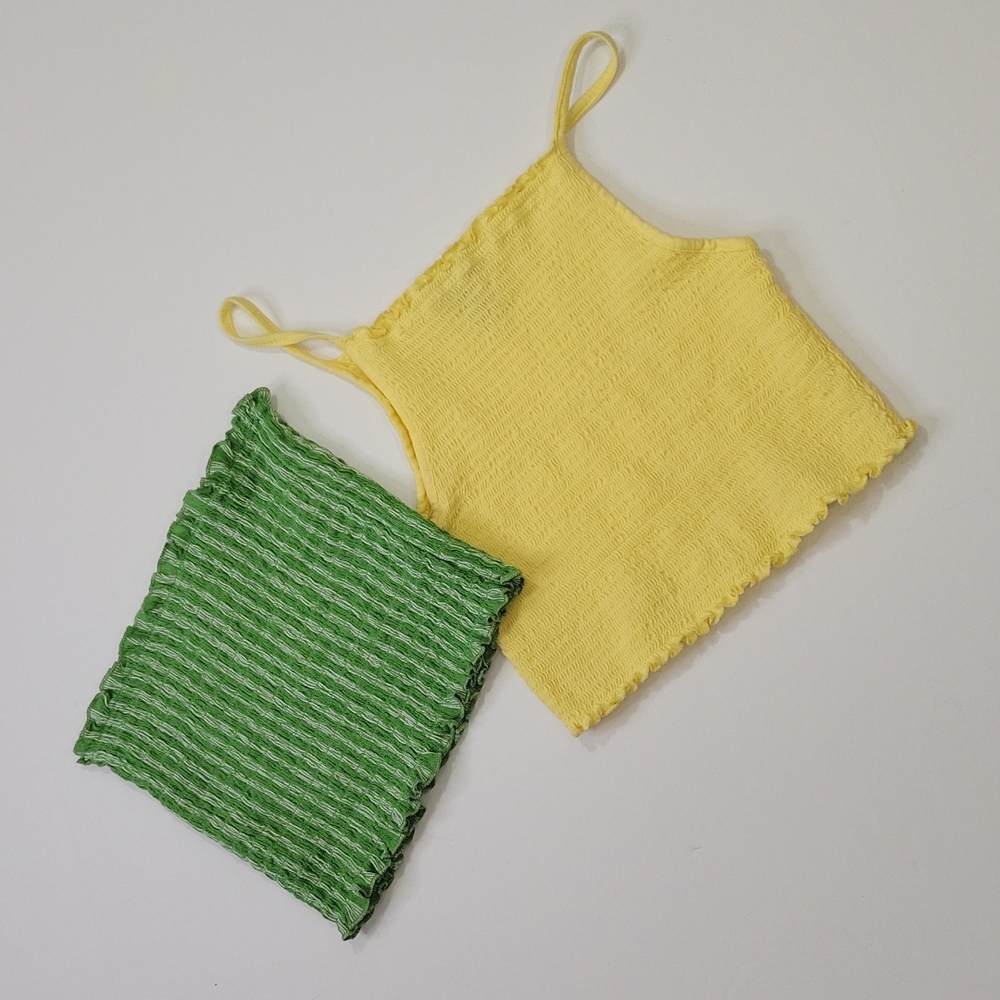Forever 21 Bundle of 2 Shirred Cropped Tops SZ S